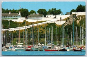 Mackinac Island Michigan~Yacht Basin View From Boat Color Photo~Vintage Postcard