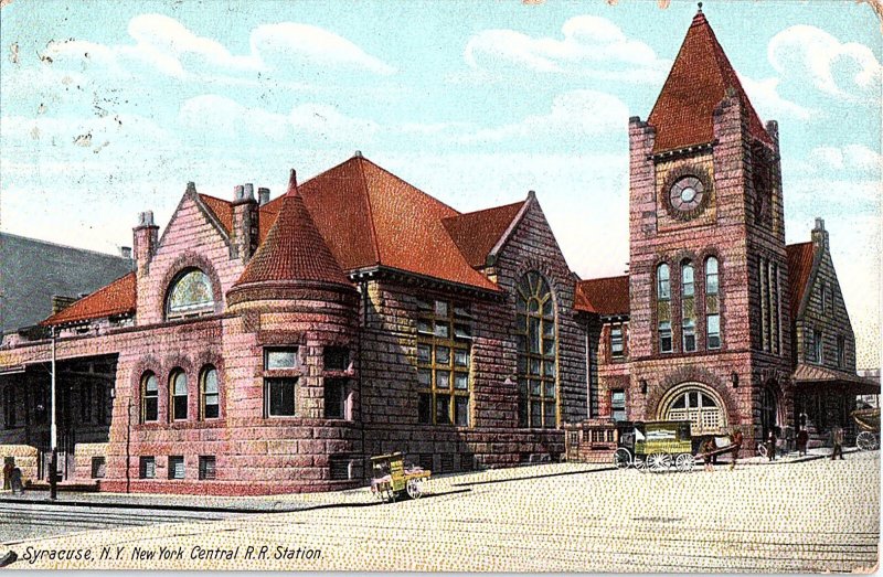 Postcard TRAIN STATION SCENE Syracuse New York NY AI4599