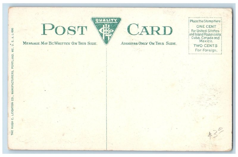 Pawtucket Rhode Island RI Postcard High School Building Exterior c1910's Trees