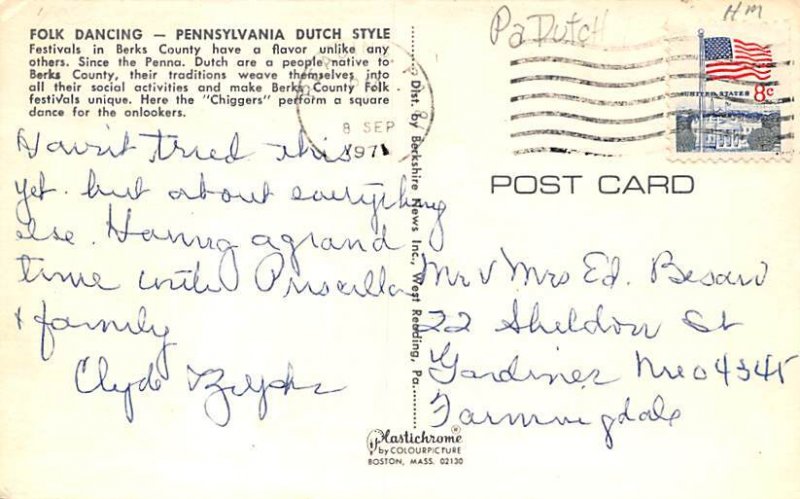 Folk Dancing Lancaster, Pennsylvania PA Postcards