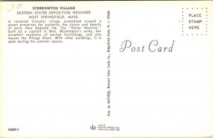 Storrowton Village Eastern State Expo Grounds W Springfield MA Postcard UNP VTG 