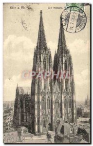 Postcard Old Koln Dom has Rh Westseite