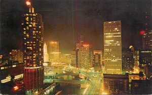 Postcard United States of America Chicago Illinois night view