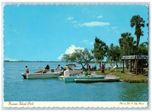 1981 Scenic View Kiwanis Island Park Speedboat Dock Fort Myers Florida Postcard