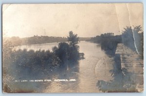 Keosauqua Iowa IA Postcard RPPC Photo Old Lock Des Moines River c1910's Antique