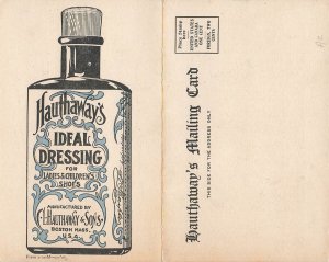 Boston MA Hathaway's Ideal Dressing Advertising Front & Back On Duo Postcard
