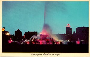 Illinois Chicago Buckingham Fountain At Night