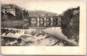 Llangollen Bridge And Weir Walles United Kingdom UK RPPC Photo Postcard