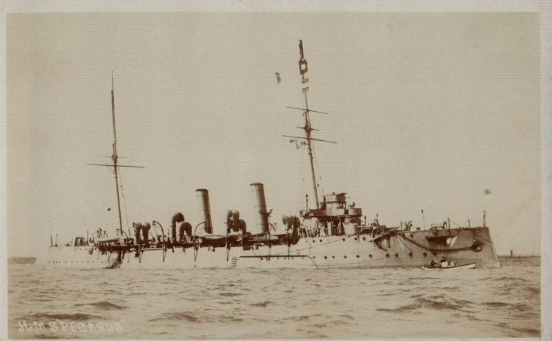RPPC Photo WWI British Royal Navy HMS Pegasus Battleship