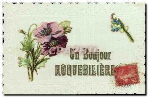 Old Postcard Fantasy Flowers Embroidery Roquebili?re