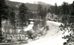 Double Spiral Bridge Iron Mountain Black Hills SD RPPC Real Photo Postcard P217