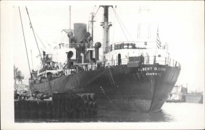 Cargo Steamer Ship ALBERT G BROWN 1943 - 1950s-60s Real Photo Postcard