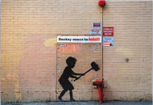 Banksy Broadway, Upper West Side, Manhattan Child with a Hammer Postcard BS.29