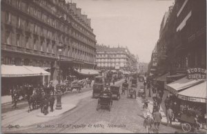 RPPC Postcard Rue St Lazare et Hotel Terminus Paris France