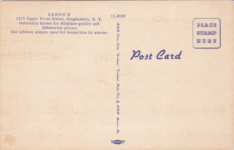 New York Binghamton Saxon's Restaurant Interior Multi View Upper Front St sk300