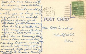 Government Bridge Roller Dam Davenport Iowa Rock Island Illinois 1949 postcard