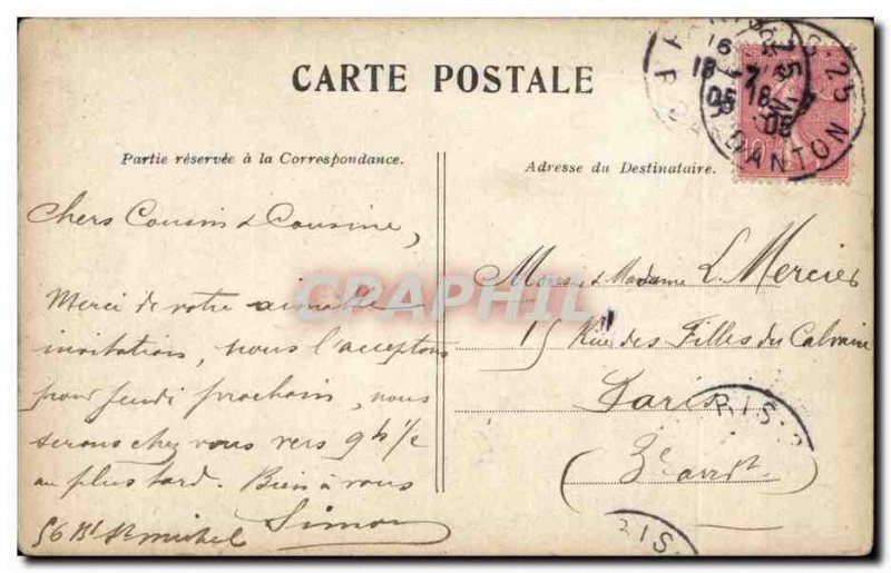 Old Postcard Paris Statue of the Republic