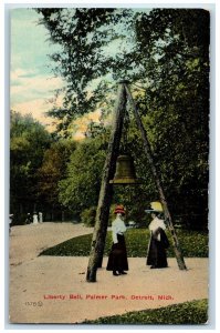 Scene At Liberty Bell Palmer Gaden Park Detroit Michigan MI Vintage Postcard 
