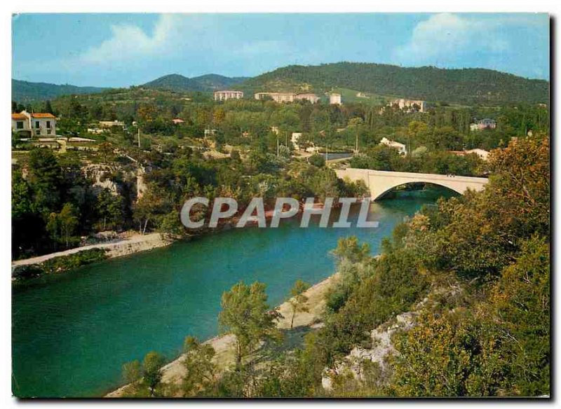 Postcard Modern Greoux les Bains Alpes de Hautes Provence Bridge Verden At Far