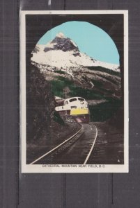 CANADA, BRITISH COLUMBIA, CATHEDRAL MOUNTAIN, NEAR FIELD, TRAIN, c1950 ppc.