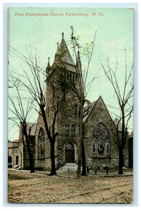 c1910 First Presbyterian Church Parkersburg West Virginia WV Postcard 