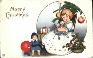 Christmas Stecher Ser 413E Little Girl Toy Antique Dolls Dolly Dollies c1910 PC