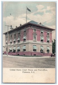 Florence South Carolina SC Postcard United States Court House Post Office c1910