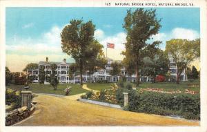 NATURAL BRIDGE, Virginia  NATURAL BRIDGE HOTEL  Roadside  1935 Linen  Postcard
