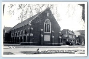 Indianola Iowa IA Postcard RPPC Photo First Methodist Church c1940's Vintage