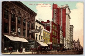 Vintage Postcard 1916 Market Street Looking East from 5th Louisville Kentucky KY