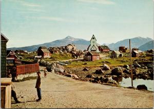 Church of Nanortalik Old Harbour Greenland UNUSED Vintage Postcard D92