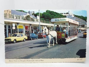 4x Vintage Isle of Man Horse Drawn Tram Train Railway Vintage Postcards