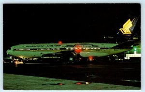 SINGAPORE AIRLINES Inaugural Flight DC-10 Arriving SAN FRANCISCO 1979  Postcard