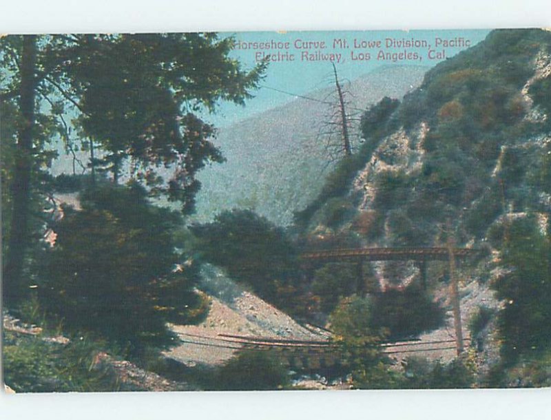 Divided-back ELECTRIC RAILWAY TRAIN TRACKS Los Angeles California CA AD5097