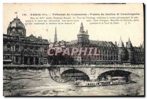 Postcard Old Paris Commercial Court Palace of Justice and Conciergerie