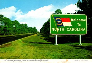 North Carolina The Tar Heel State Welcome Sign Roadside Marker