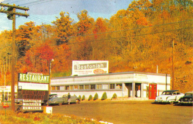 Meriden CT The Bostonian Restaurant Diner Old Cars Earlier Postcard