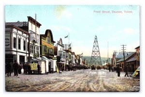 Front Street Dawson Yukon Canada Street Scene Postcard Oil Derrick Storefronts