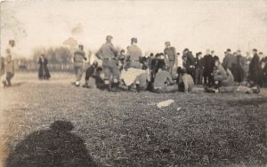 H43/ Sports Postcard RPPC c1910 Football Game Players Uniforms 11