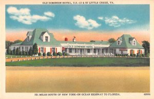 Little Creek Virginia Old Dominion Hotel Linen Vintage Postcard AA31855