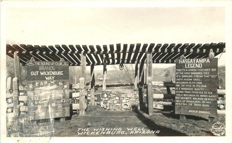 Postcard RPPC 1940s Arizona Wickenburg The Wishing Wheel roadside 23-11430