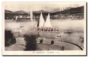 Old Postcard Geneve La Rade Boat