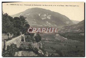 Postcard Old Embrun Parkway Archeveche The Roc peak of 70m and the Plain Mont...