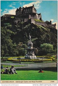 Scotland Edinburgh Castle & Ross Fountain