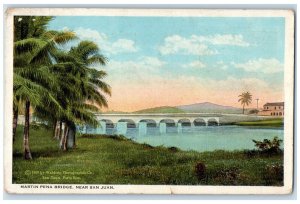 1922 River, Martin Pena Bridge Near San Juan Puerto Rico PR Antique Postcard