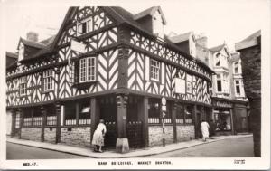 Bank Building Market Drayton Shropshire England UK c1962 RPPC Postcard E23