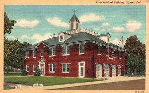 Vintage Postcard Municipal Building Historical Landmark Laurel Delaware Harry P.