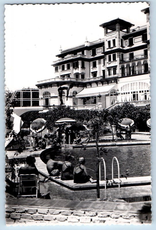 Málaga Spain Postcard Swimming Pool Hotel Miramar c1950's Unposted RPPC Photo