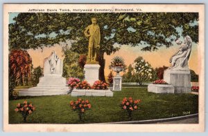 1920's HOLLYWOOD CEMETERY RICHMOND VIRGINIA VA JEFFERSON DAVIS TOMB POSTCARD