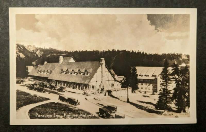 Mint Vintage Paradise Inn Rainier National Park Washington Real Photo Postcard